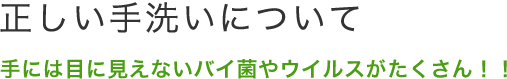 正しい手洗いを学ぼう手には見えないばい菌やウイルスがたくさん！！